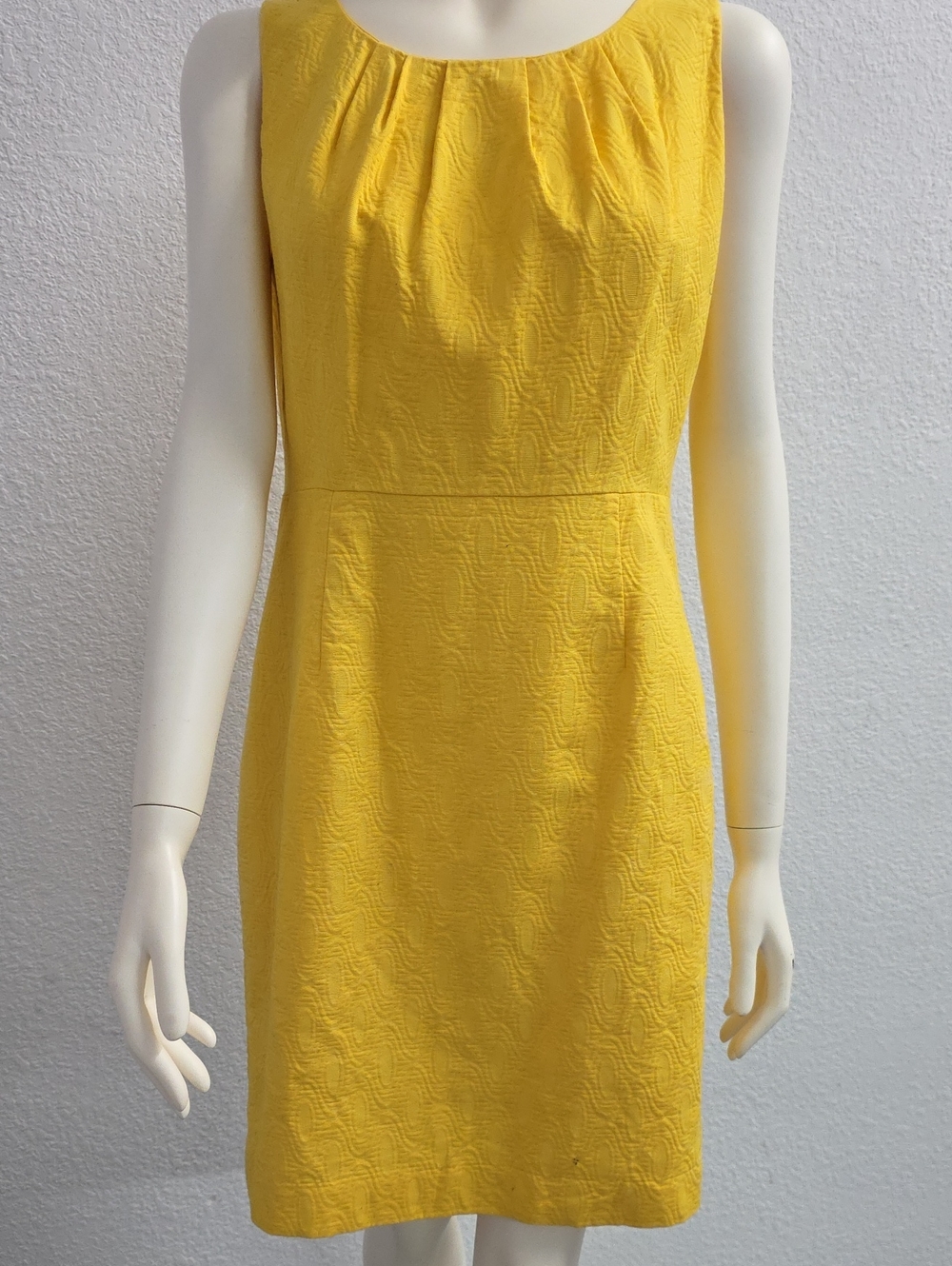 Worthington Yellow  Summer  Textured Sheath Dress Size 10